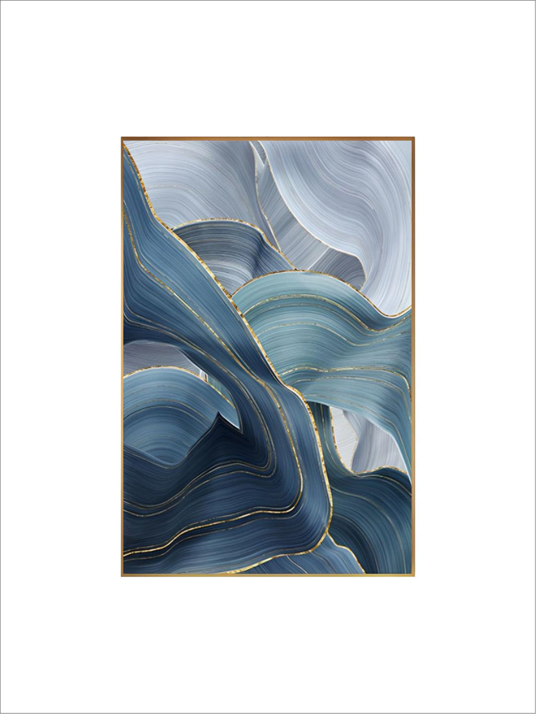 Abstract Silver Gray Blue Ribbon Wall Art Fine Art