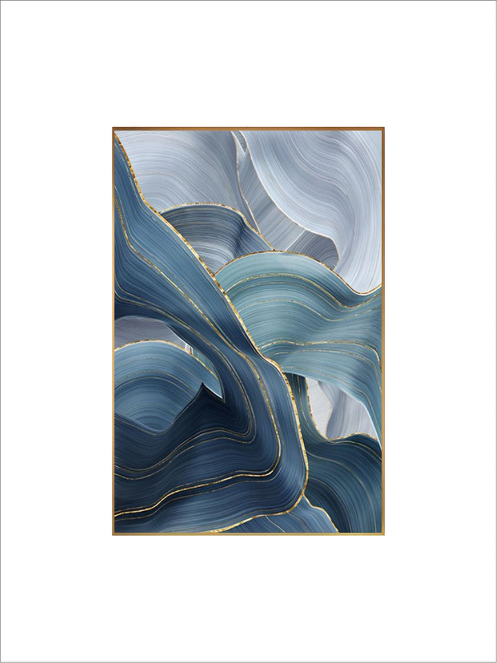 Abstract Silver Gray Blue Ribbon Wall Art Fine Art