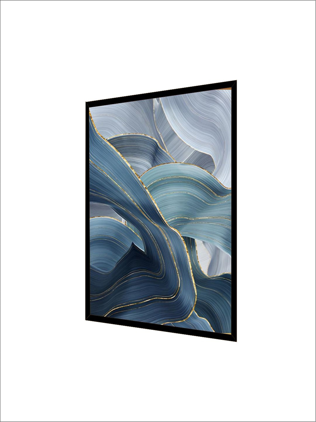 Abstract Silver Gray Blue Ribbon Wall Art Fine Art