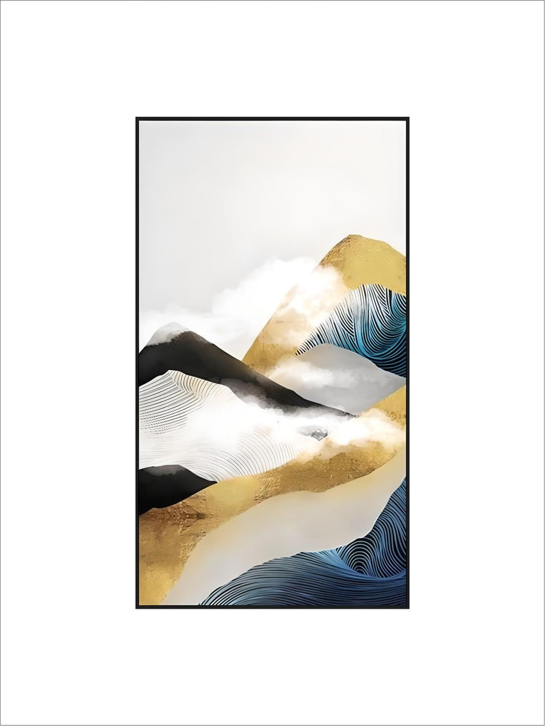 Gold Mountains In The Clouds Abstract Wall Art