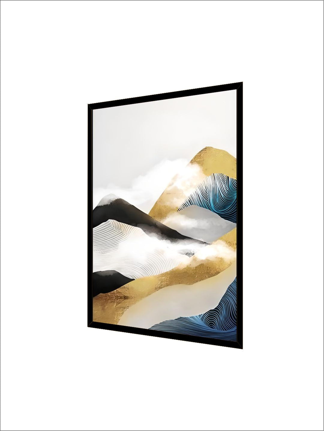 Gold Mountains In The Clouds Abstract Wall Art