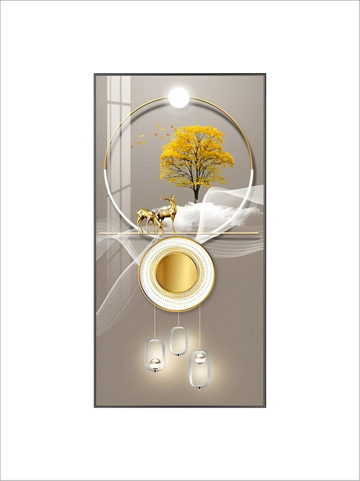 Golden Circle Of Light Nordic Abstract Auspicious Wall Art