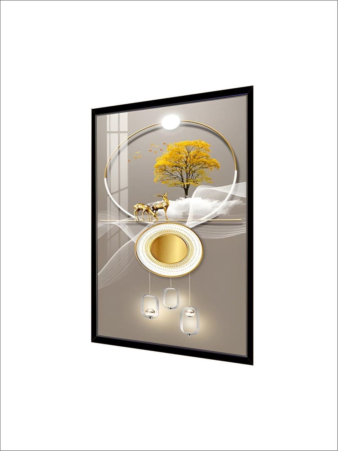 Golden Circle Of Light Nordic Abstract Auspicious Wall Art