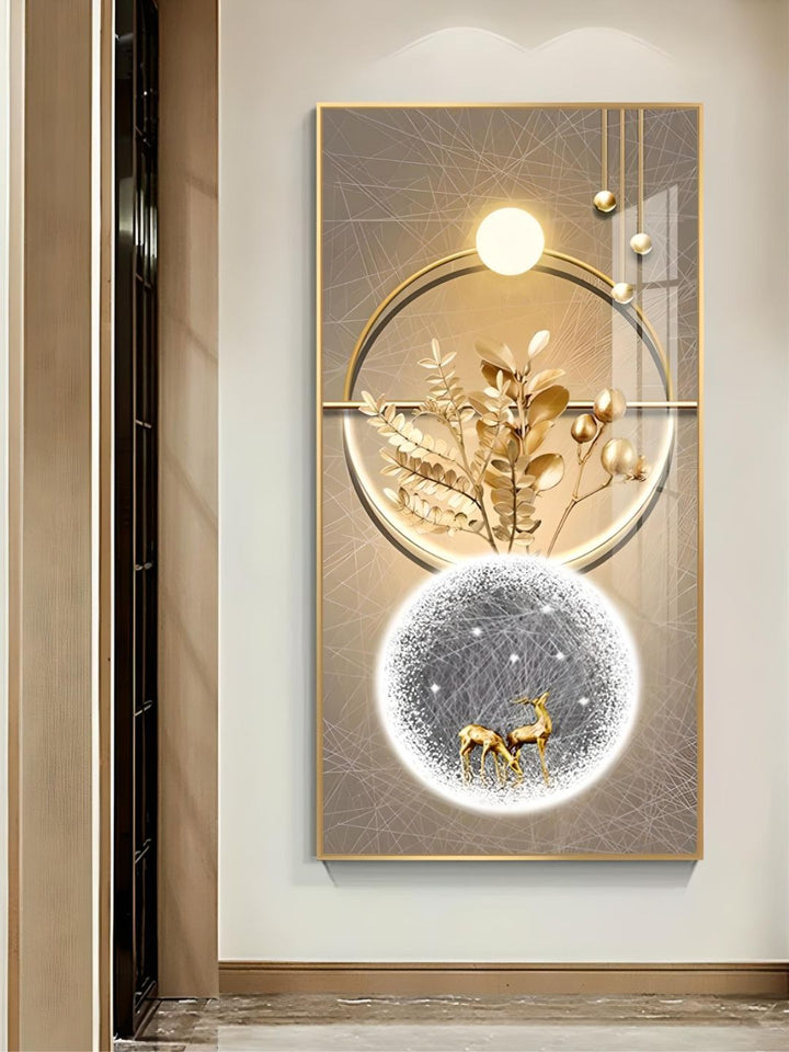 Golden Circle Of Light Nordic Abstract Auspicious Wall Art