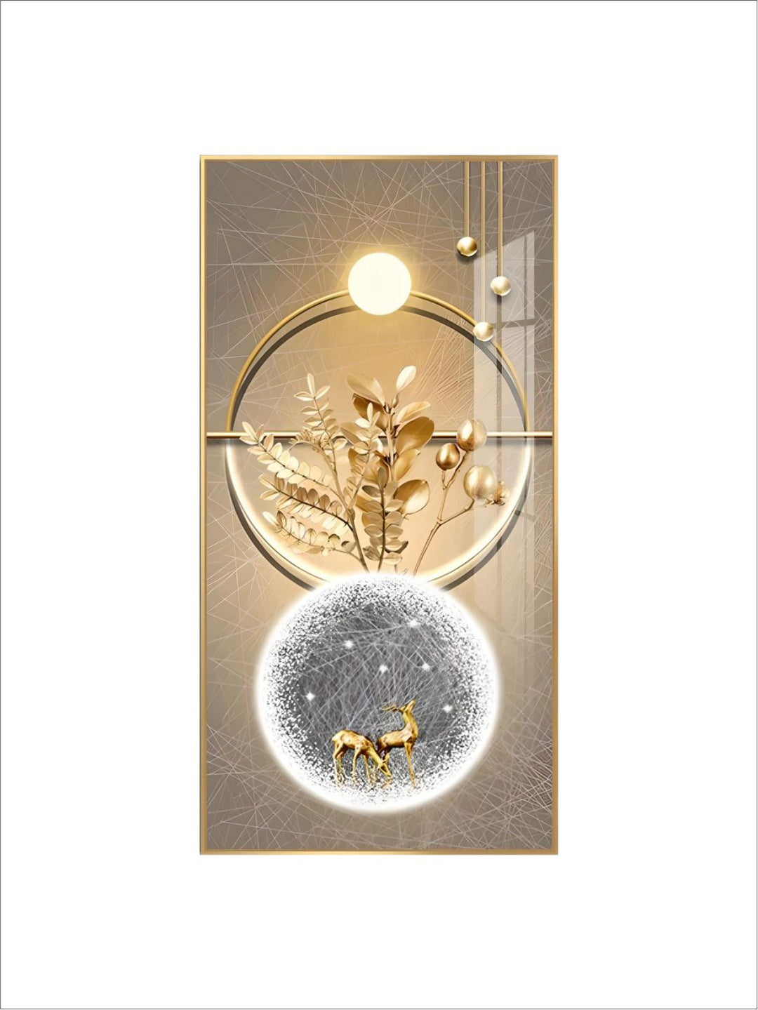 Golden Circle Of Light Nordic Abstract Auspicious Wall Art