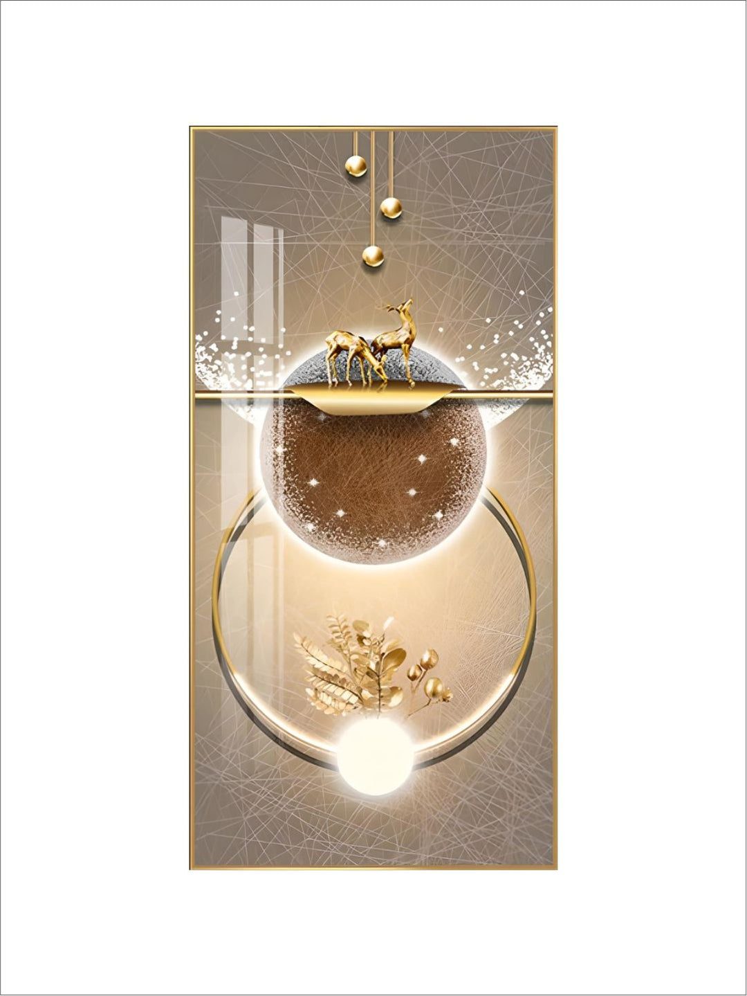 Golden Circle Of Light Nordic Abstract Auspicious Wall Art