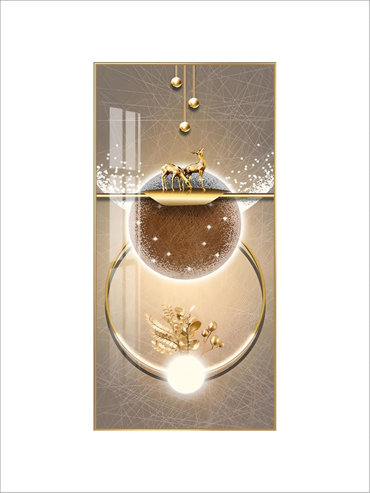 Golden Circle Of Light Nordic Abstract Auspicious Wall Art