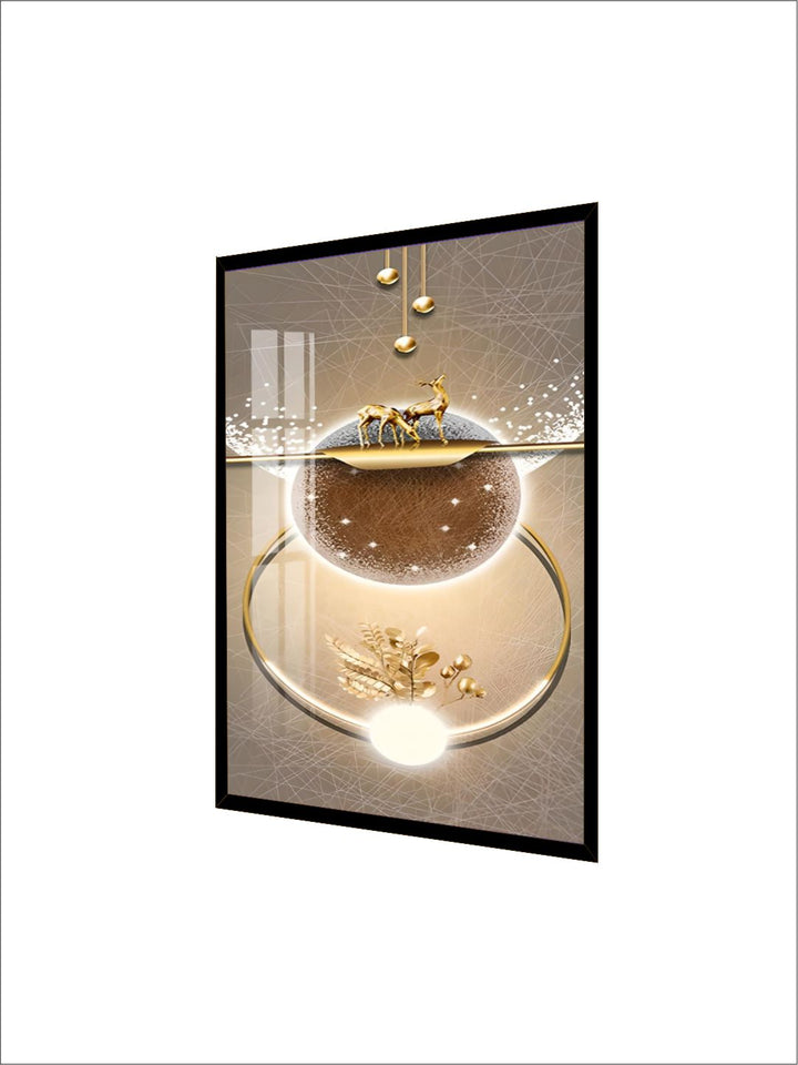 Golden Circle Of Light Nordic Abstract Auspicious Wall Art