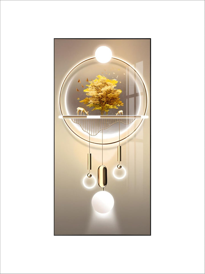 Golden Circle Of Light Nordic Abstract Auspicious Wall Art