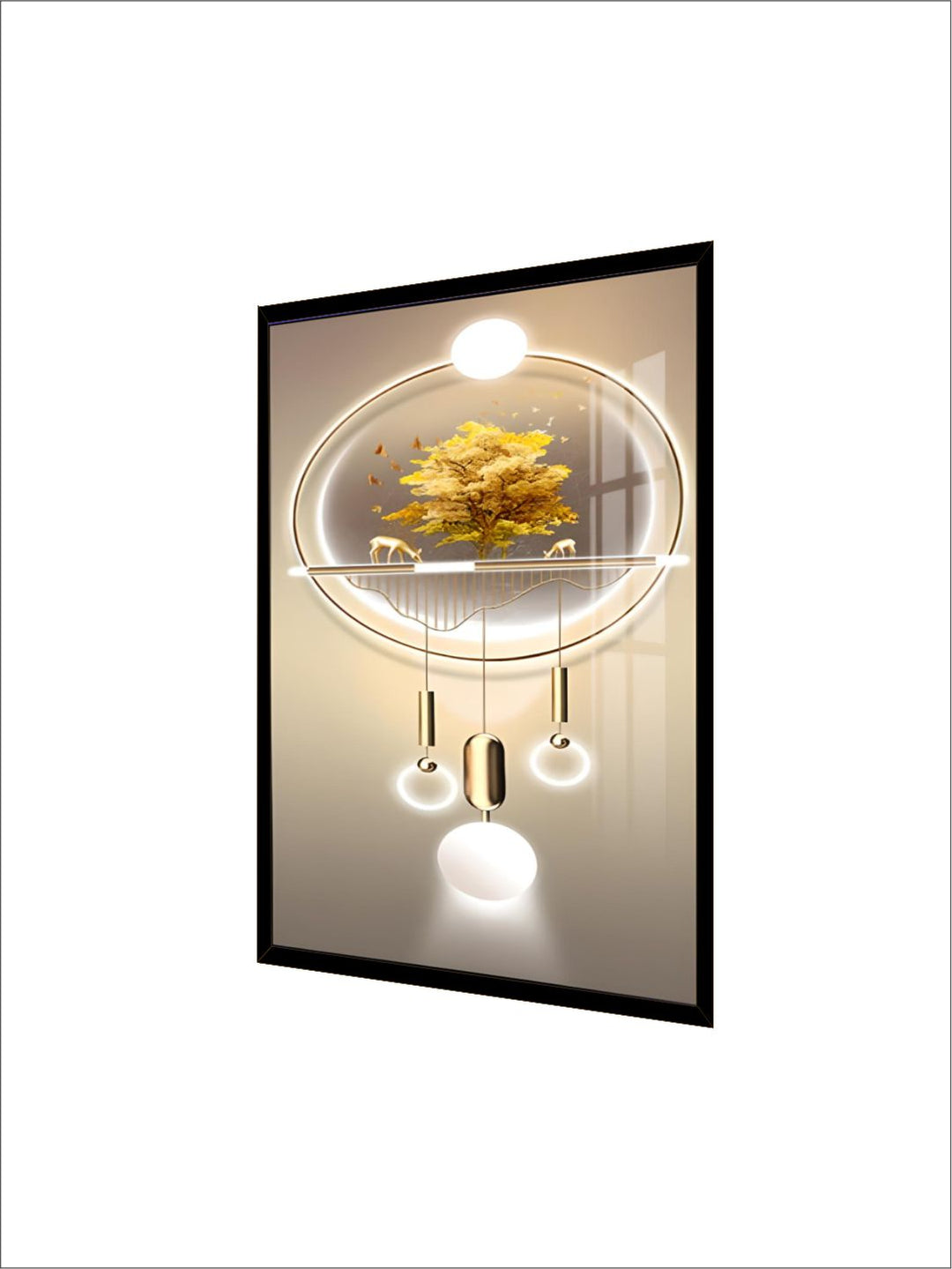 Golden Circle Of Light Nordic Abstract Auspicious Wall Art