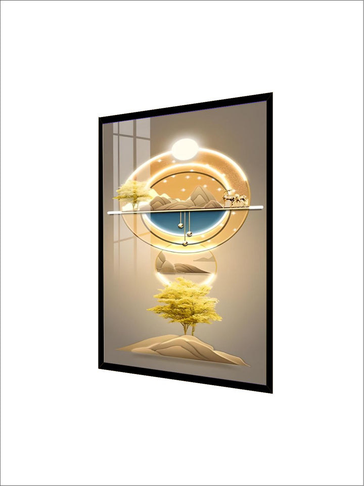 Golden Circle Of Light Nordic Abstract Auspicious Wall Art