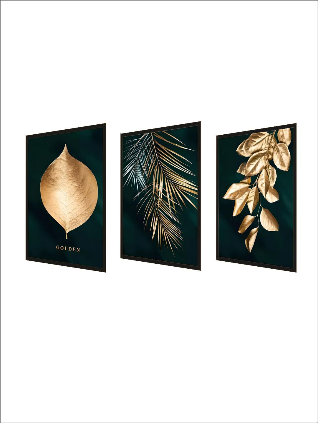 Golden Leaf Wall Art Minimalist Nordic Tropical Plants Fine Art