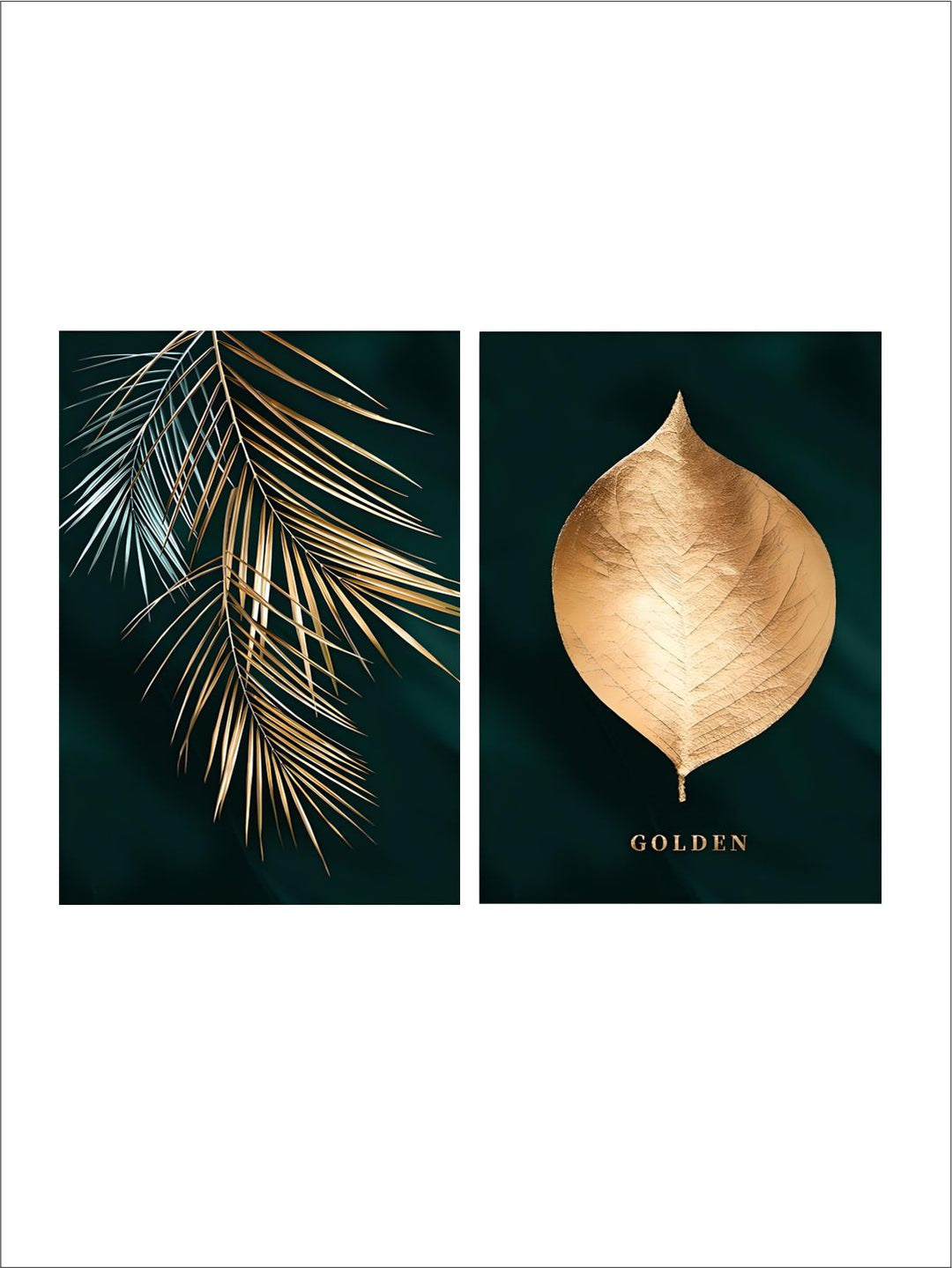 Golden Leaf Wall Art Minimalist Nordic Tropical Plants Fine Art
