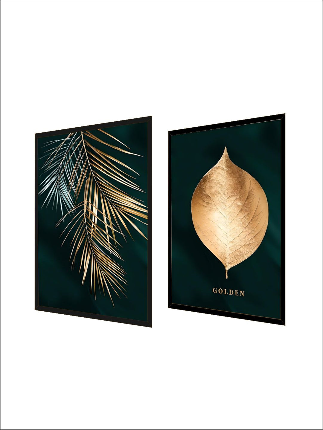Golden Leaf Wall Art Minimalist Nordic Tropical Plants Fine Art