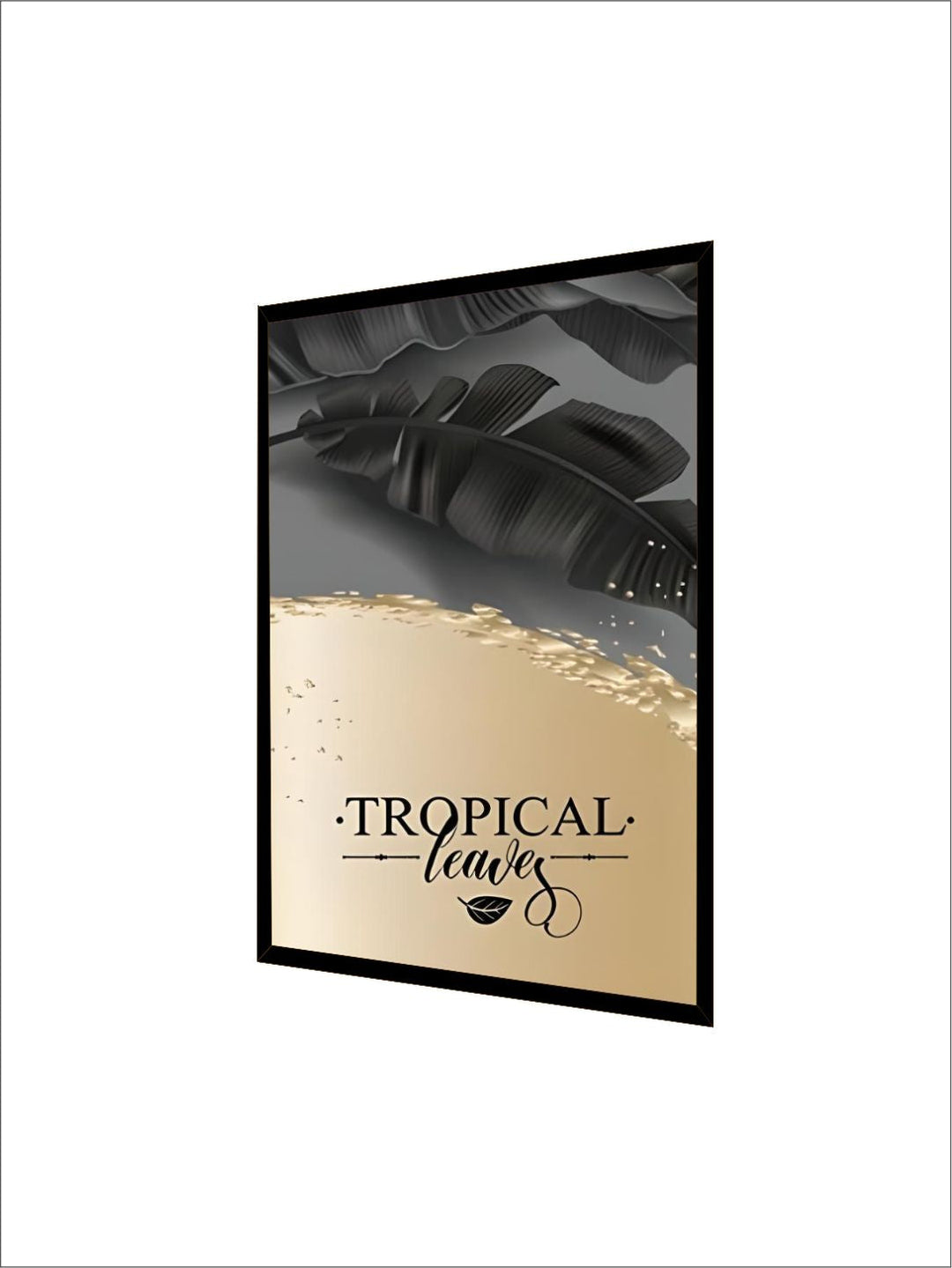 Golden Tropical Botany Luxury Nordic Wall Art Black Gold Leaves Fine Art