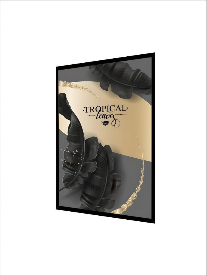 Golden Tropical Botany Luxury Nordic Wall Art Black Gold Leaves Fine Art