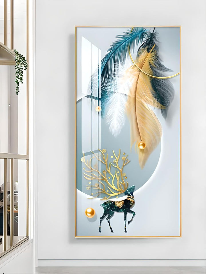 Modern Abstract Auspicious Mystical Deer Landscape Wall Art