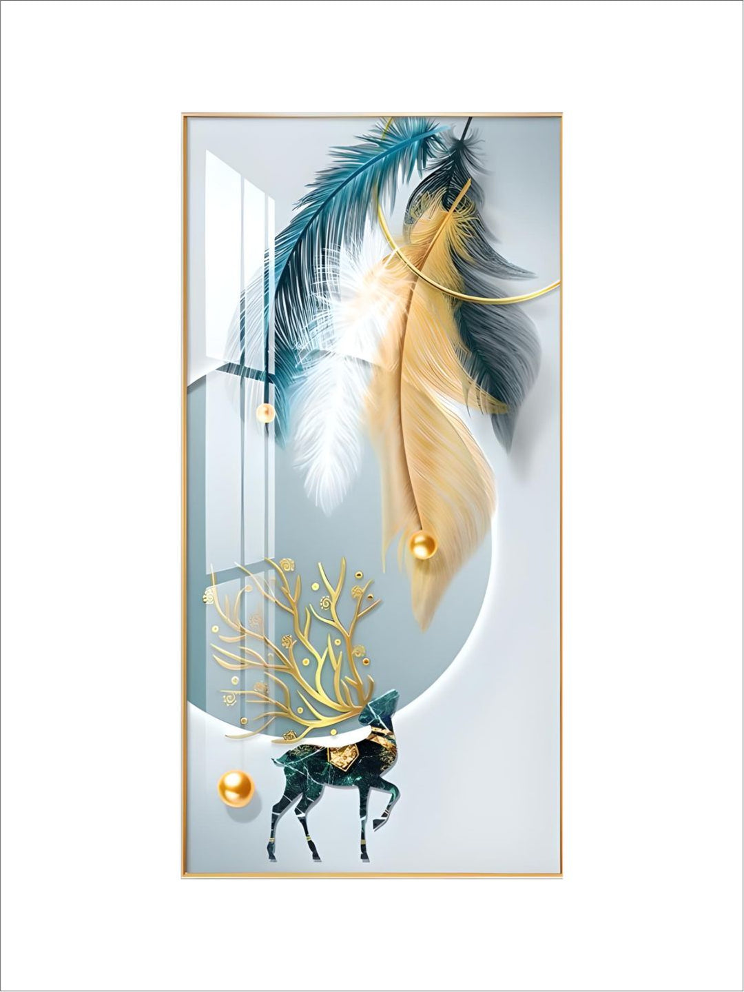 Modern Abstract Auspicious Mystical Deer Landscape Wall Art