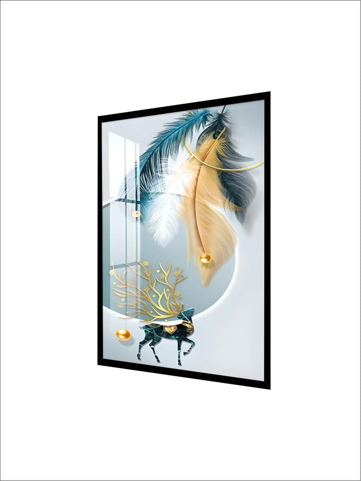 Modern Abstract Auspicious Mystical Deer Landscape Wall Art