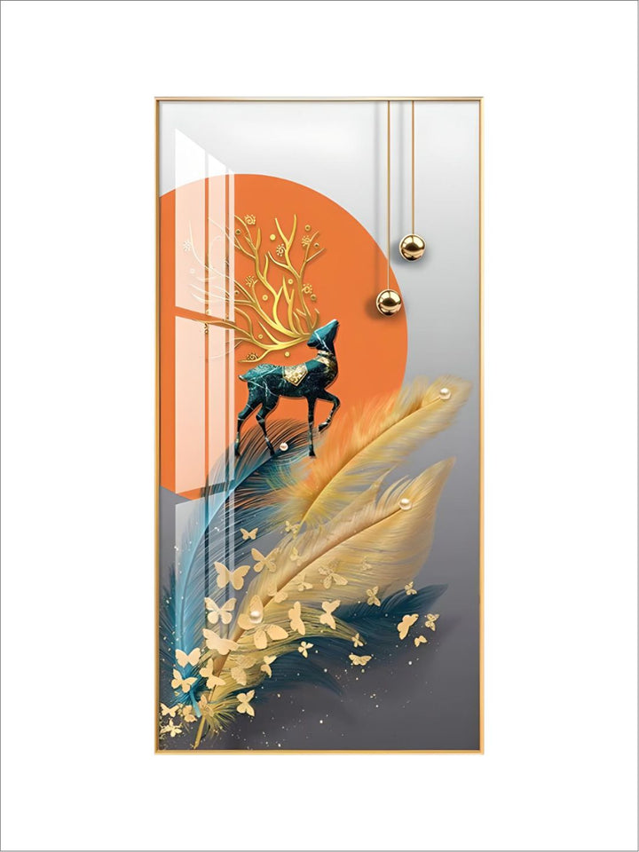 Modern Abstract Auspicious Mystical Deer Landscape Wall Art