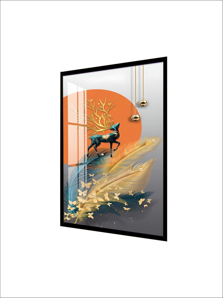 Modern Abstract Auspicious Mystical Deer Landscape Wall Art