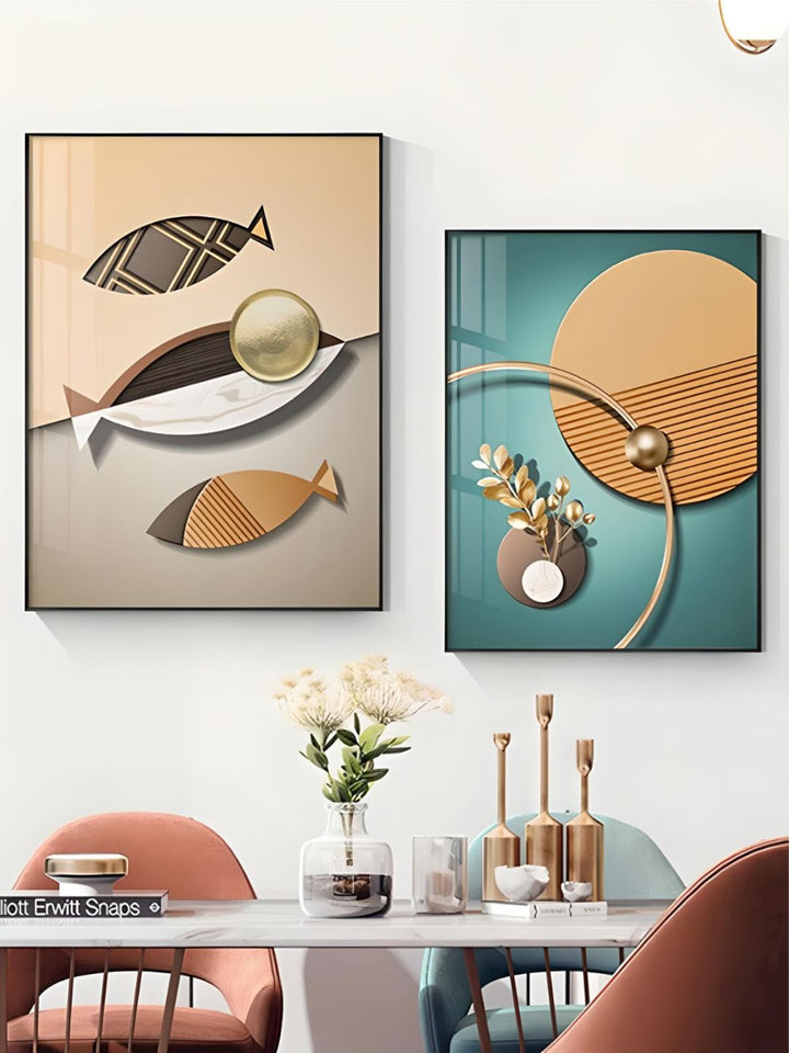 Modern Abstract Elements Bohemian Botanical Wall Art Decoration Fine Art 