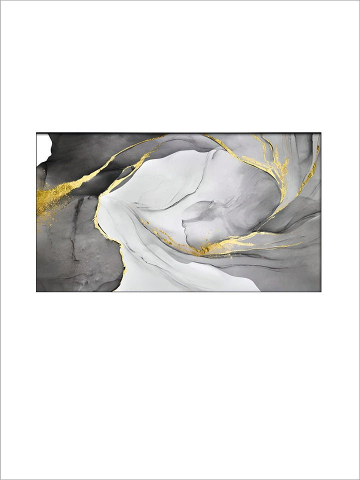 Abstract Marble Swirls Wall Art Golden Veins Blue Gray Marble Fine Art Canvas Prints Modern Stylish Pictures For Contemporary Living Luxury Home Decor