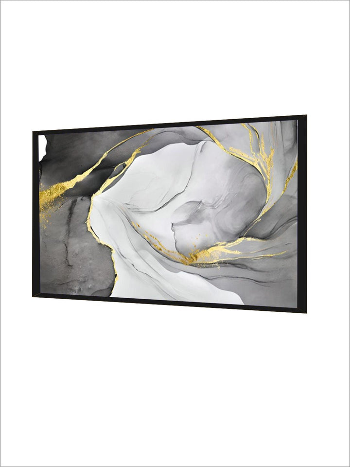 Abstract Marble Swirls Wall Art Golden Veins Blue Gray Marble Fine Art Canvas Prints Modern Stylish Pictures For Contemporary Living Luxury Home Decor