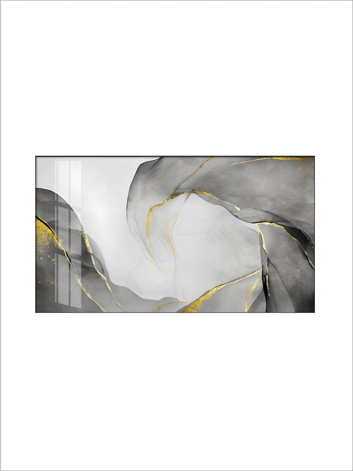 Abstract Marble Swirls Wall Art Golden Veins Blue Gray Marble Fine Art Canvas Prints Modern Stylish Pictures For Contemporary Living Luxury Home Decor