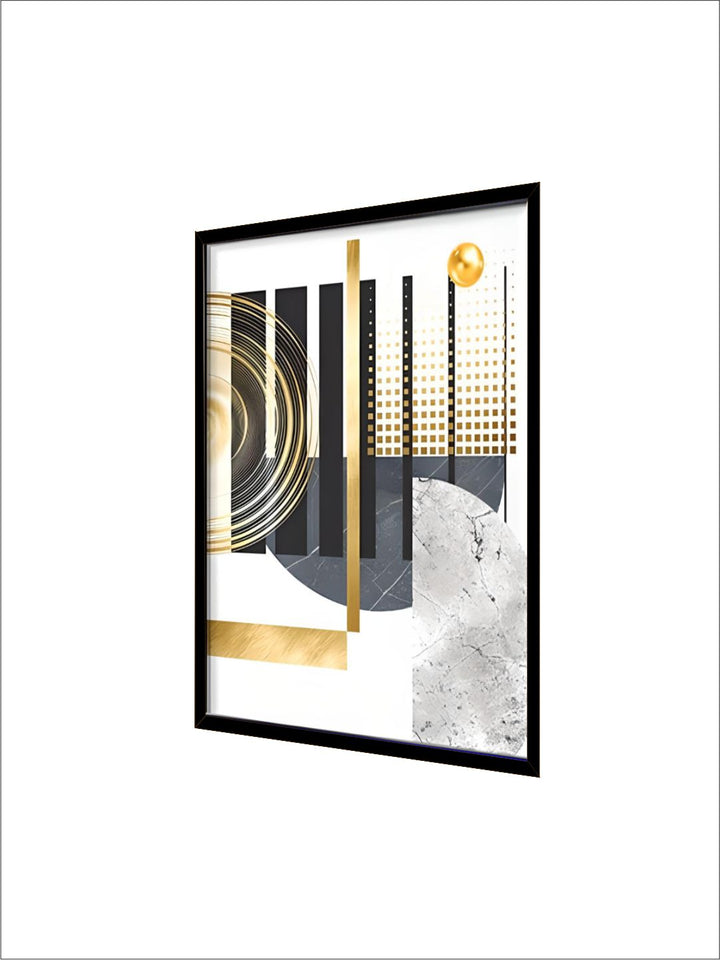 Modern Abstract Golden Geometric Wall Art 