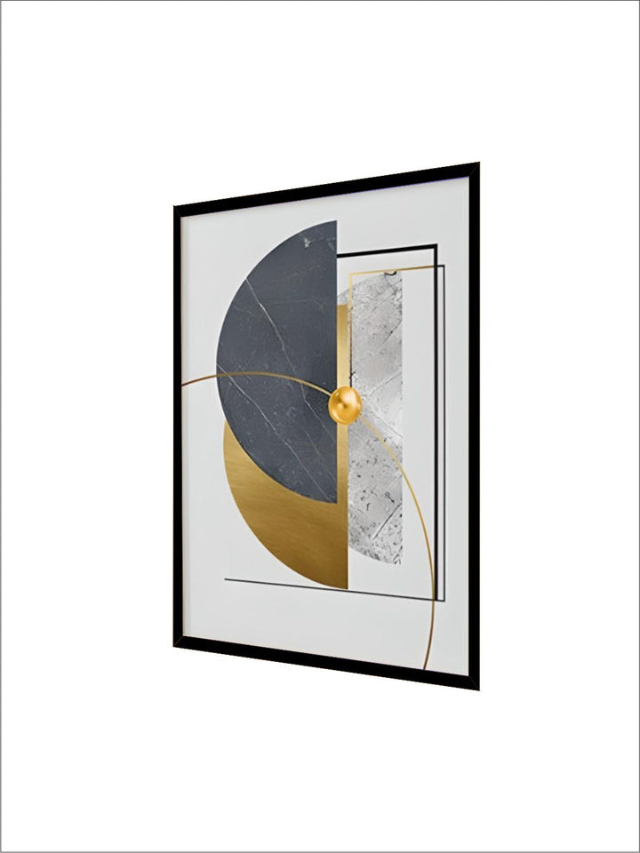 Modern Abstract Golden Geometric Wall Art 