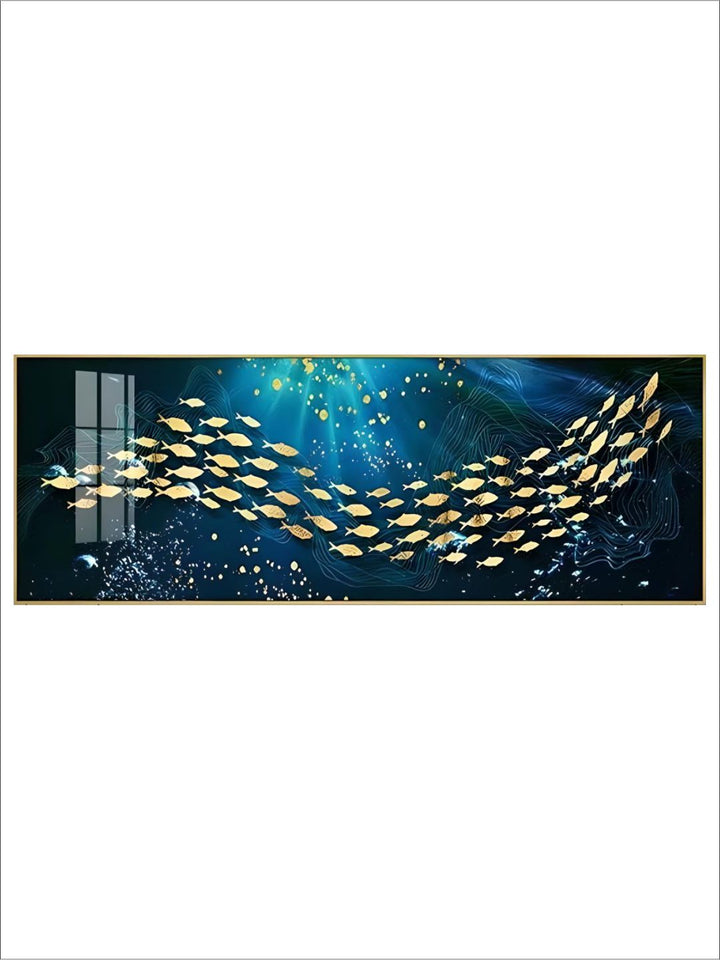 Auspicious Golden Fish In The Deep Blue Wall Art Fine Art