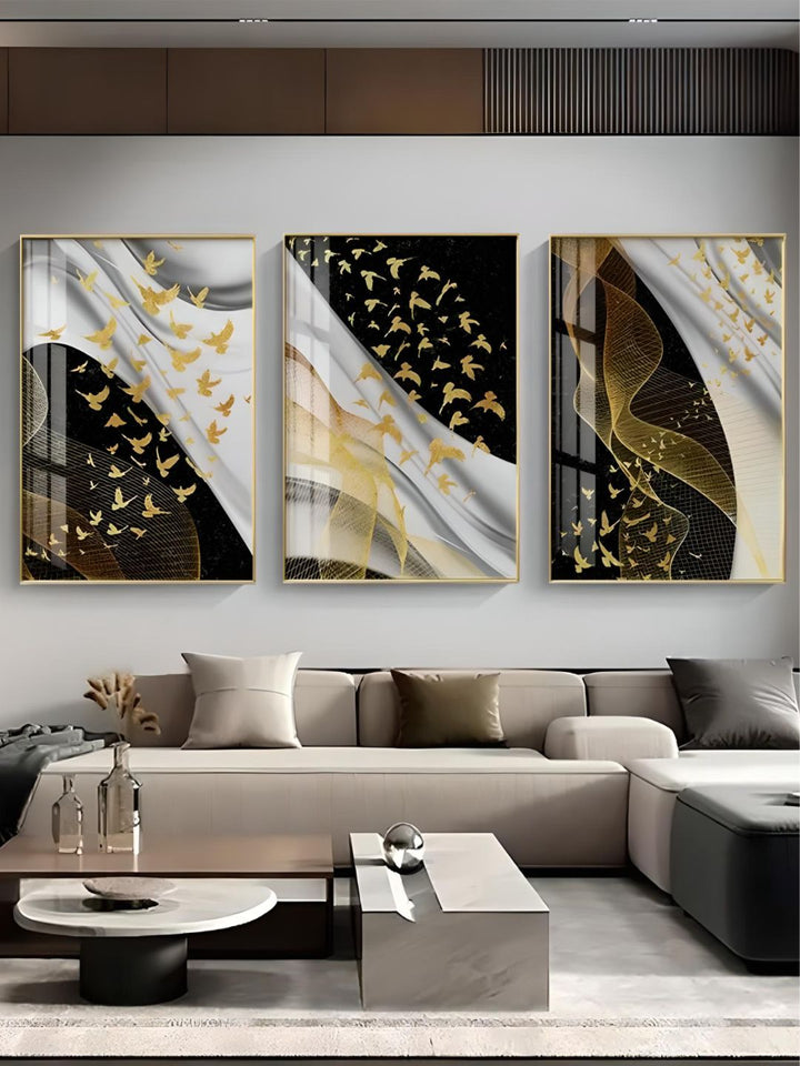 Modern Abstract Birds Flowing Wall Art Fine Art 