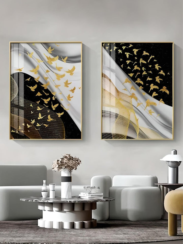 Modern Abstract Birds Flowing Wall Art Fine Art 
