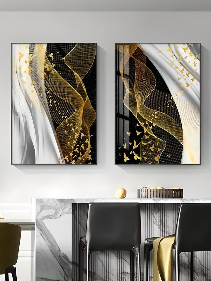 Modern Abstract Birds Flowing Wall Art Fine Art 