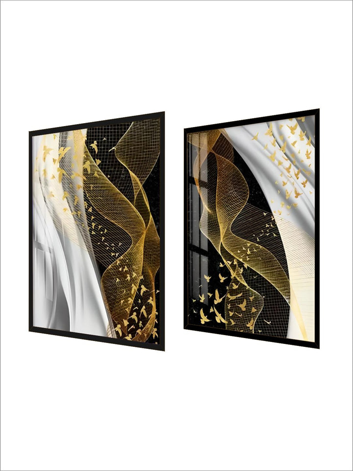 Modern Abstract Birds Flowing Wall Art Fine Art 