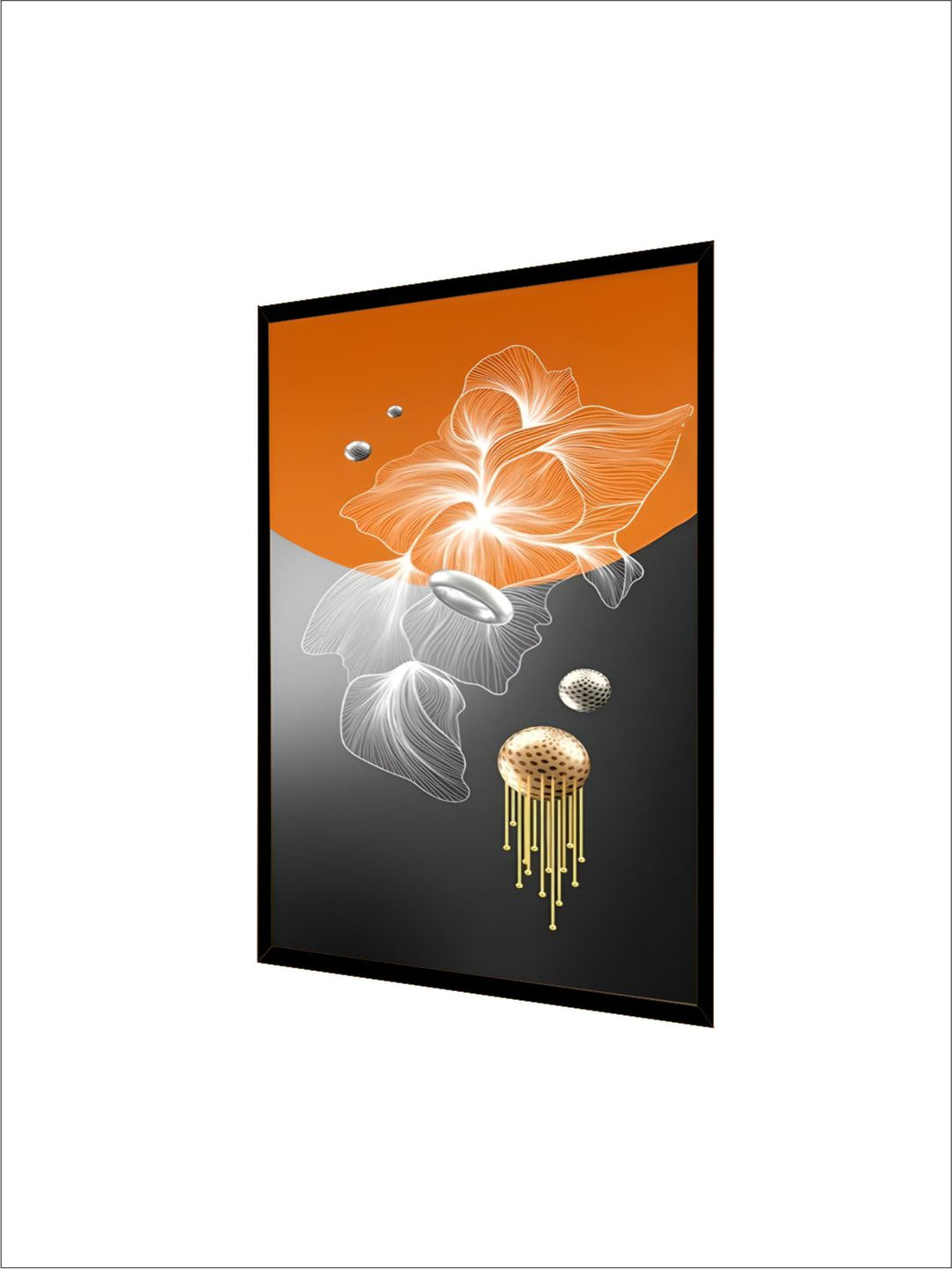 Golden Deer Geometrical Landscape Auspicious Abstract Wall Art