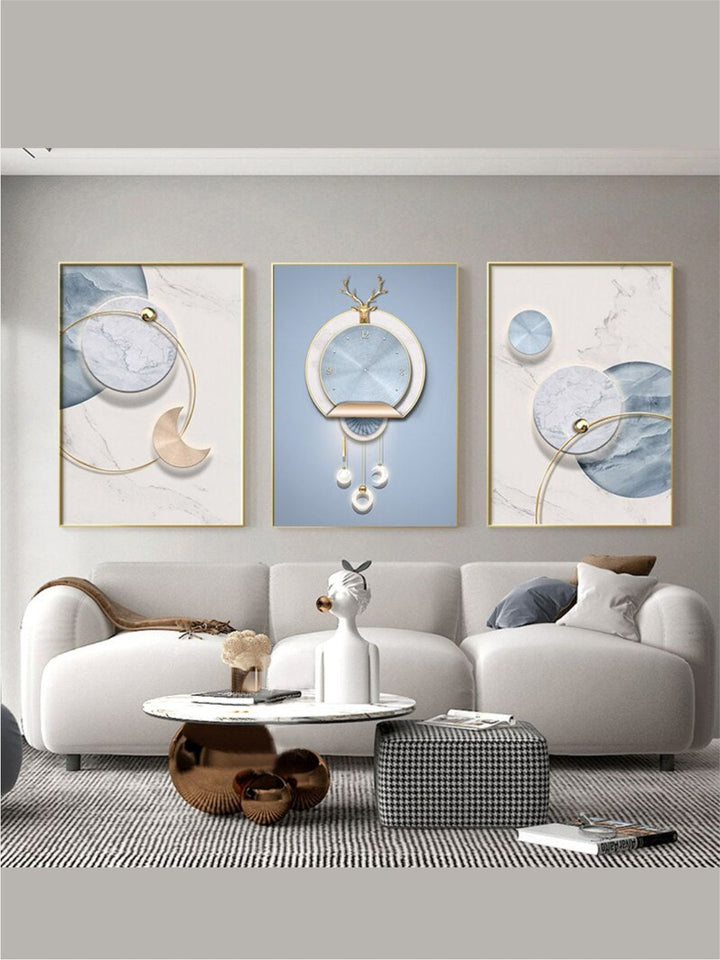 Sky Blue Circle Of Light Nordic Wall Art Fine Art 