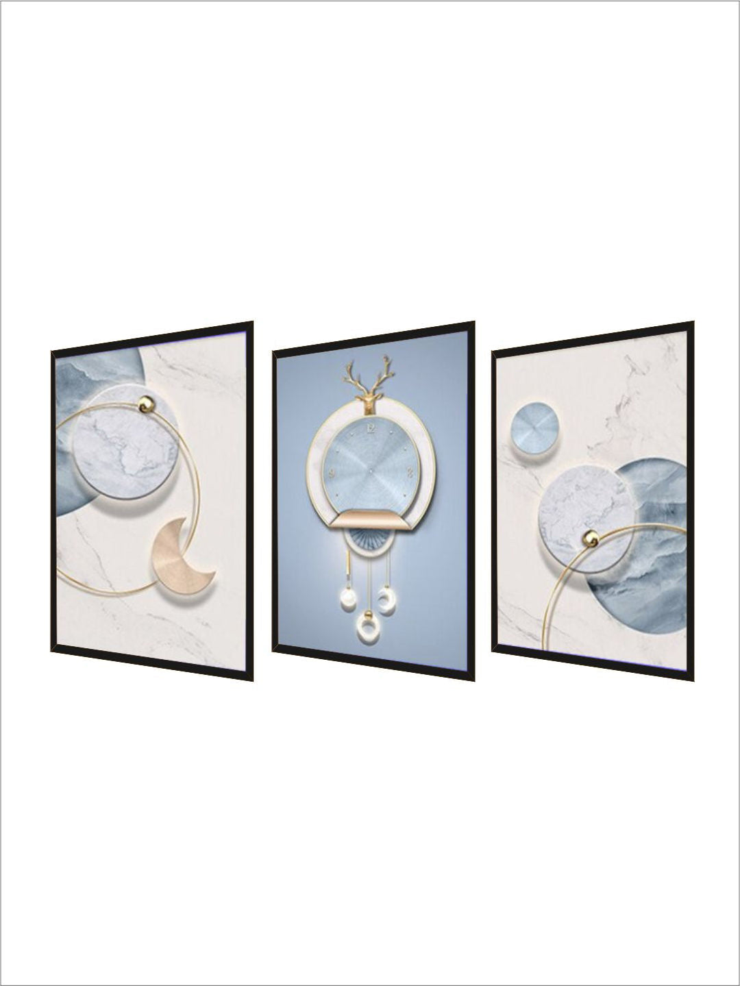 Sky Blue Circle Of Light Nordic Wall Art Fine Art 