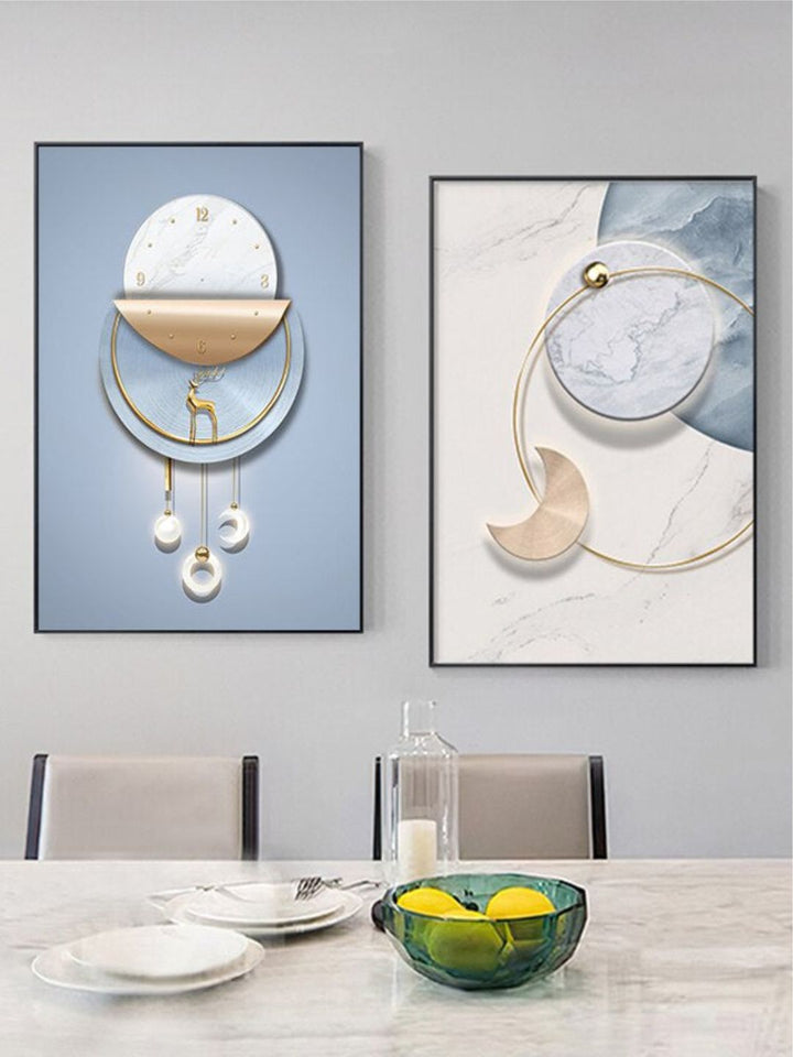 Sky Blue Circle Of Light Nordic Wall Art Fine Art 