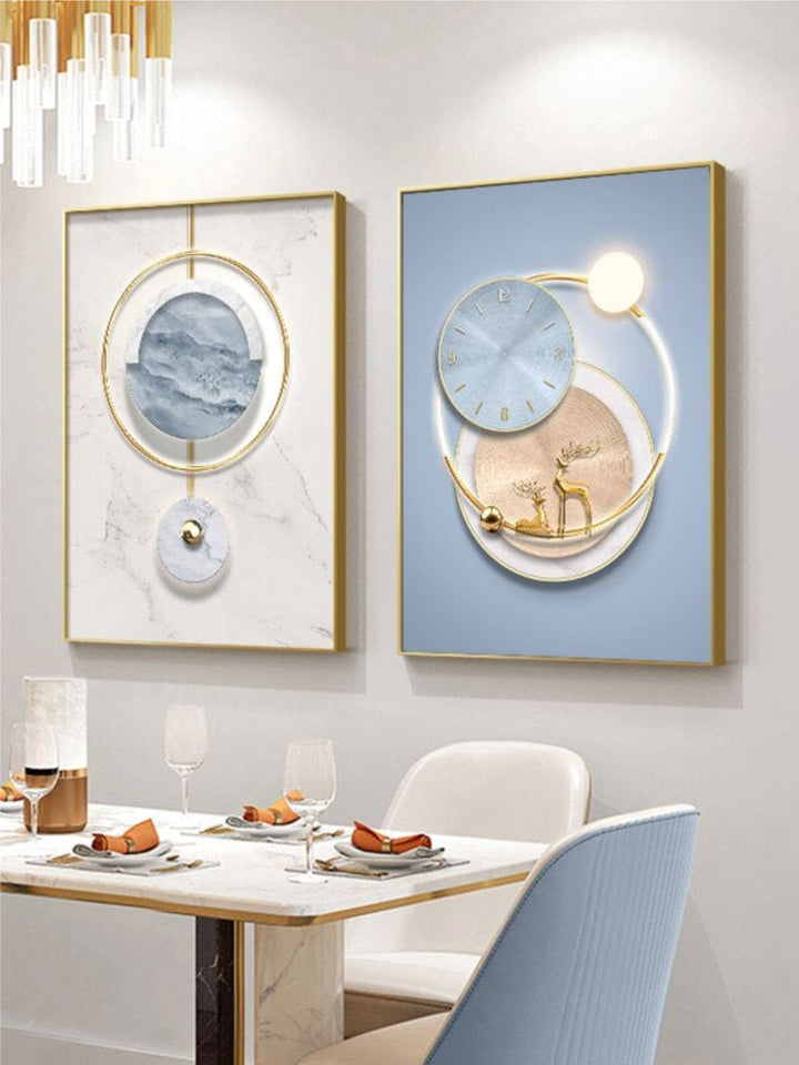 Sky Blue Circle Of Light Nordic Wall Art Fine Art 