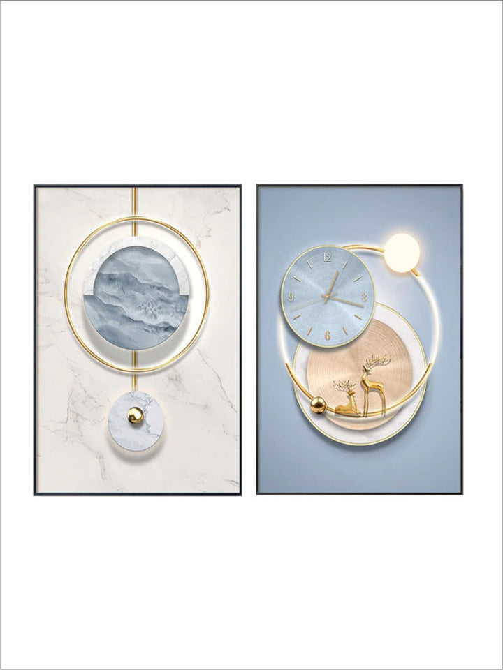Sky Blue Circle Of Light Nordic Wall Art Fine Art 