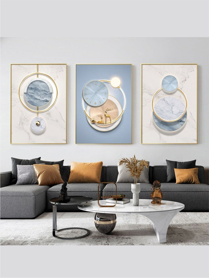Sky Blue Circle Of Light Nordic Wall Art Fine Art 