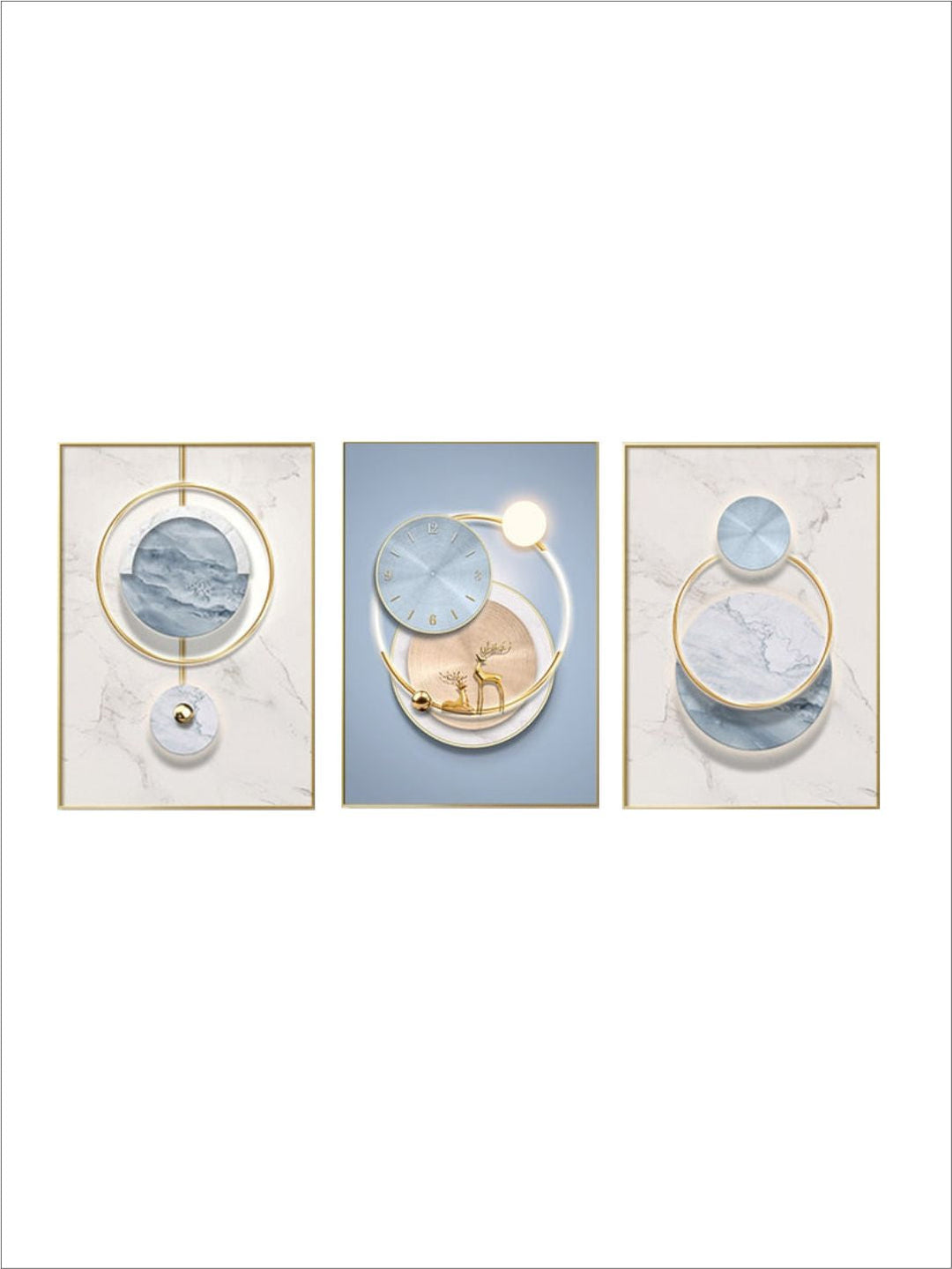 Sky Blue Circle Of Light Nordic Wall Art Fine Art 