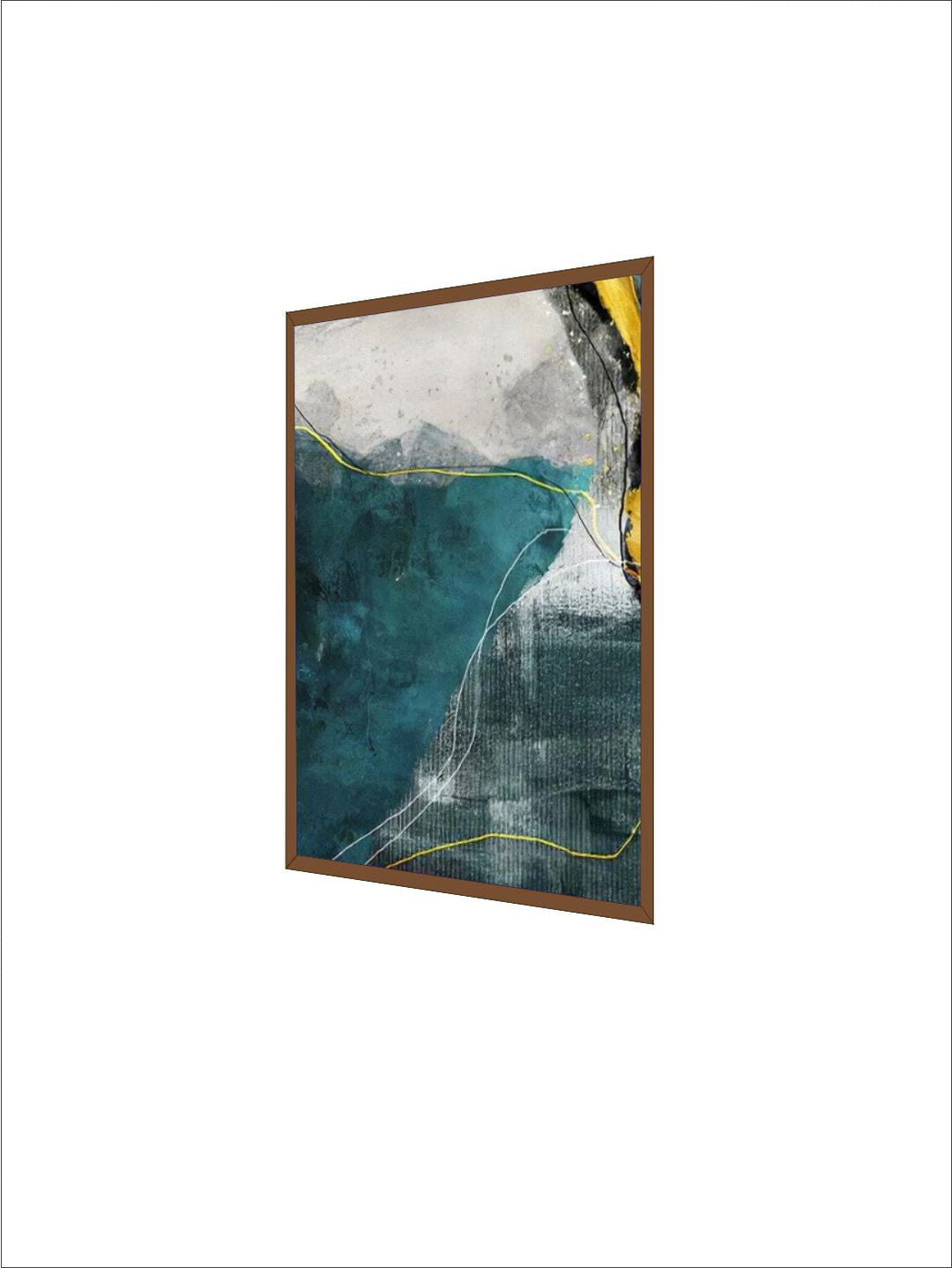Abstract Golden Horizons Wall Art Green Blue Fine Art Canvas Prints Nordic Style Contemporary Pictures For Living Room Bedroom Modern Home Office Interiors