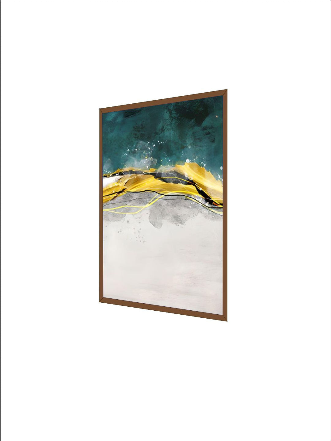 Abstract Golden Horizons Wall Art Green Blue Fine Art Canvas Prints Nordic Style Contemporary Pictures For Living Room Bedroom Modern Home Office Interiors