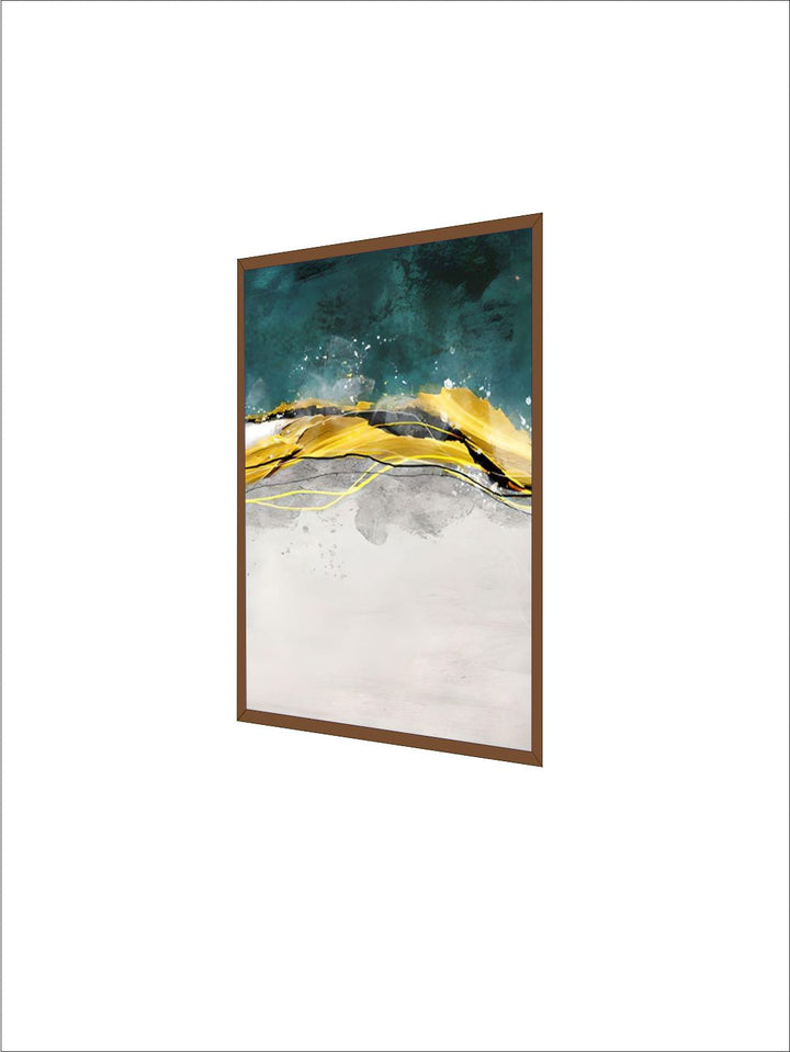 Abstract Golden Horizons Wall Art Green Blue Fine Art Canvas Prints Nordic Style Contemporary Pictures For Living Room Bedroom Modern Home Office Interiors