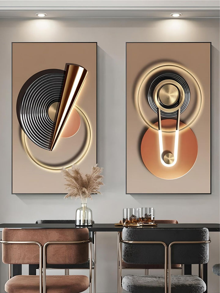 Modern Aesthetics Abstract Geometry Sun Moon Wall Art