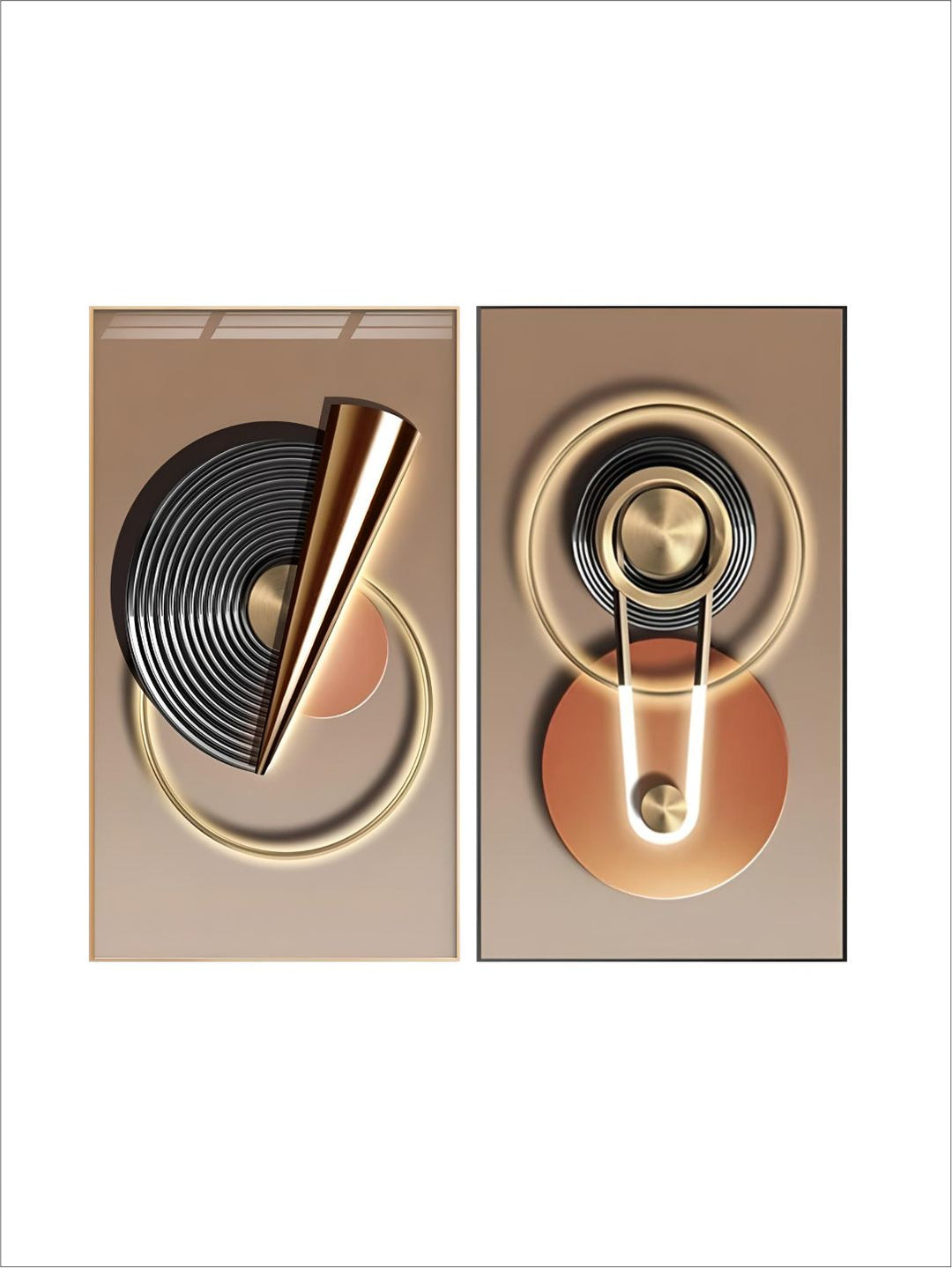 Modern Aesthetics Abstract Geometry Sun Moon Wall Art