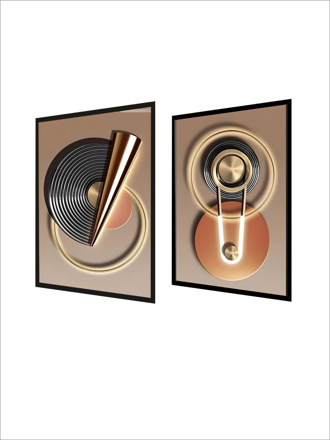 Modern Aesthetics Abstract Geometry Sun Moon Wall Art